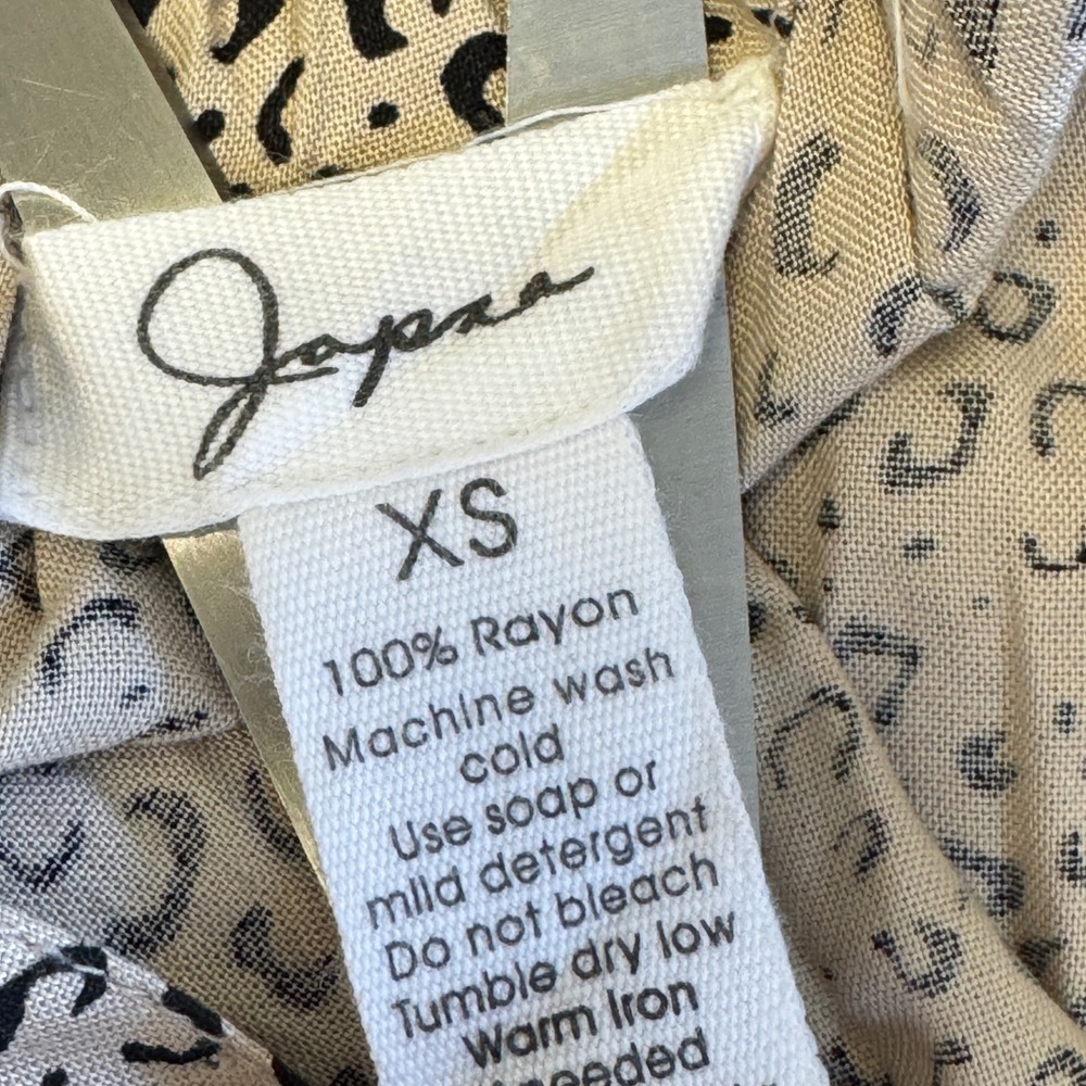 Japna Joyous & Free Leopard Print Ruffle Mini Skirt Tan Black XS Rayon Summer - Picture 5 of 6
